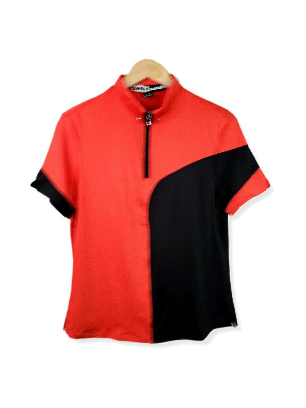 Vtg 80s Jamie Sadock Women Golf Polo Top M Athleisure Casual Colorful Preppy